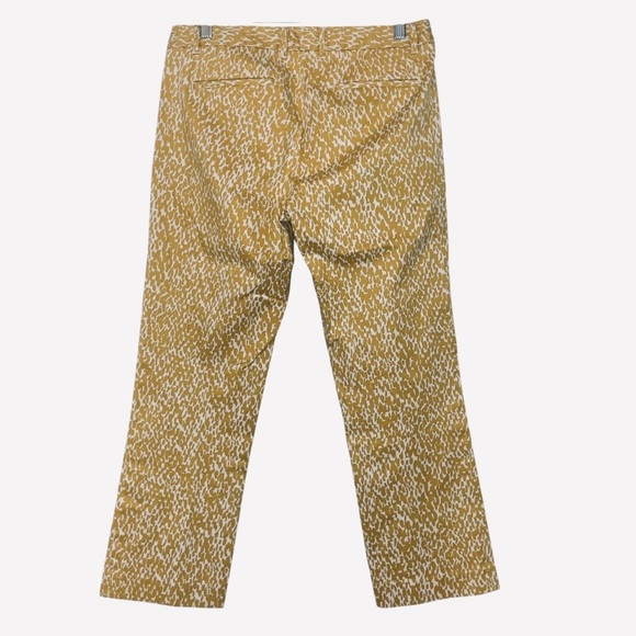 J CREW STRETCH WOMENS JEANS/SLACKS CITY FIT SIZE 4  MUTED GOLD ON WHITE EUC - Picture 2 of 5